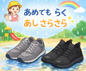保育士の防水スニーカー